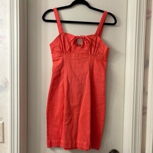 Vibrant Coral Mini Dress